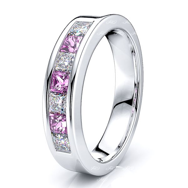 White Diamond and Pink Sapphire
