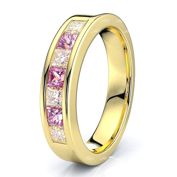 Yellow Diamond and Pink Sapphire