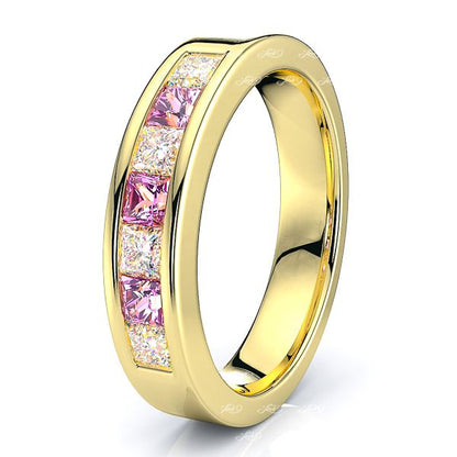 Yellow Diamond and Pink Sapphire