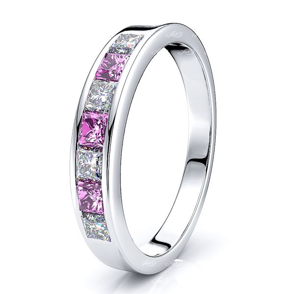 White Diamond and Pink Sapphire