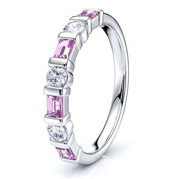White Diamond and Pink Sapphire
