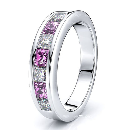 White Diamond and Pink Sapphire