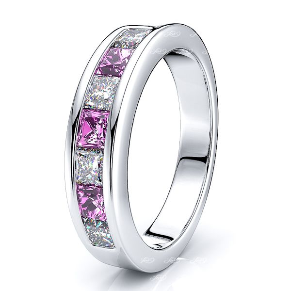 White Diamond and Pink Sapphire
