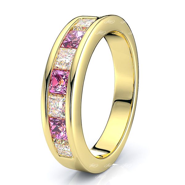 Yellow Diamond and Pink Sapphire