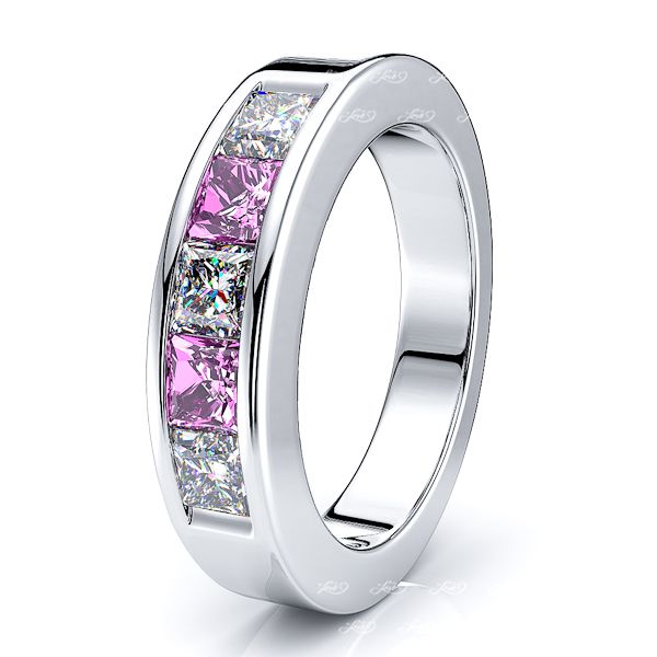 White Diamond and Pink Sapphire