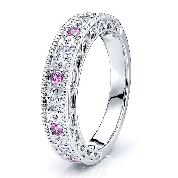 White Diamond and Pink Sapphire