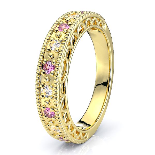 Yellow Diamond and Pink Sapphire