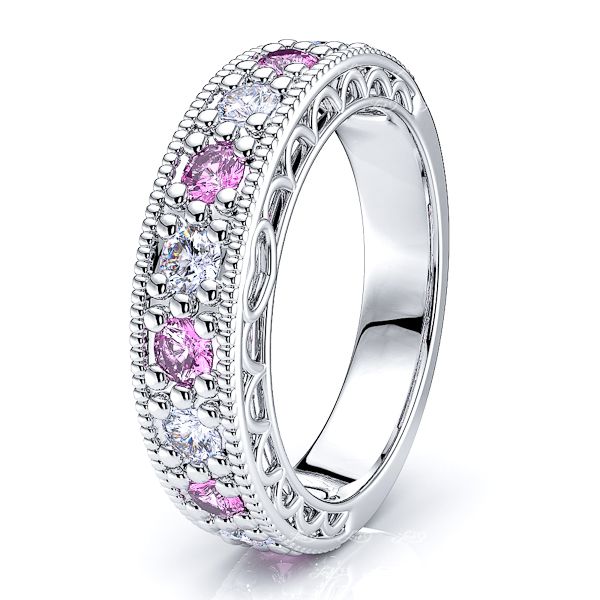 White Diamond and Pink Sapphire