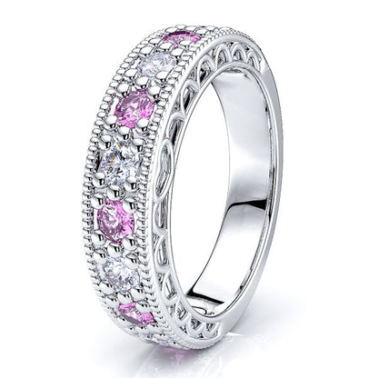 White Diamond and Pink Sapphire
