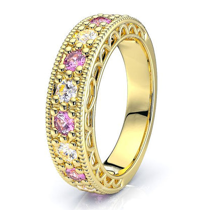 Yellow Diamond and Pink Sapphire