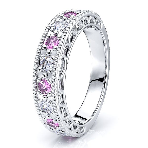 White Diamond and Pink Sapphire