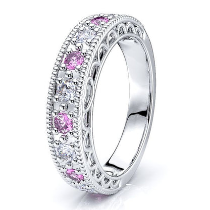 White Diamond and Pink Sapphire