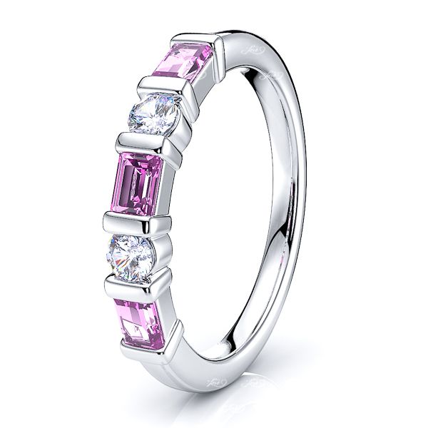 White Diamond and Pink Sapphire