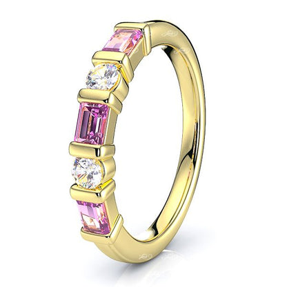 Yellow Diamond and Pink Sapphire
