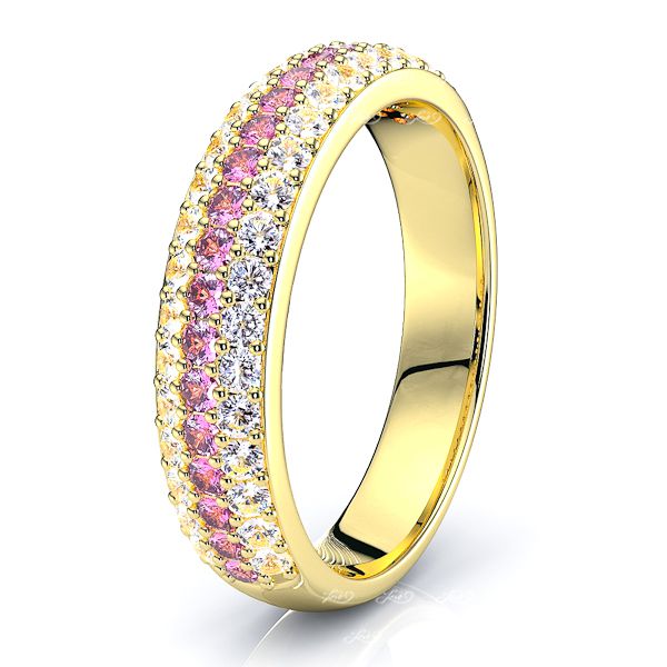 Yellow Diamond and Pink Sapphire