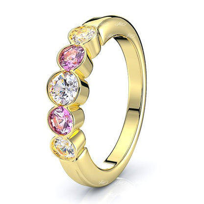 Yellow Diamond and Pink Sapphire