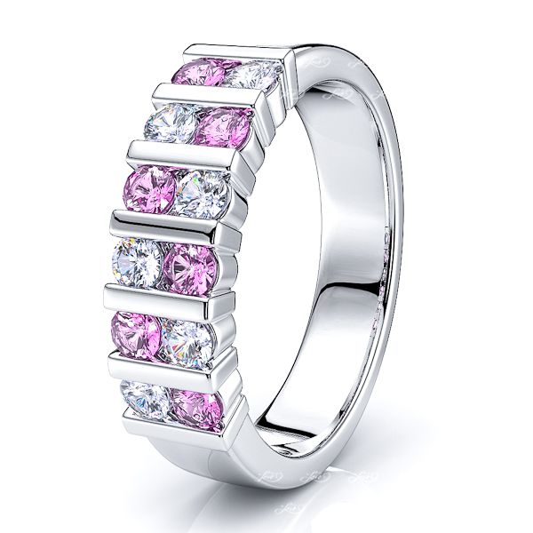 White Diamond and Pink Sapphire