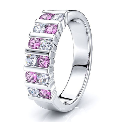 White Diamond and Pink Sapphire