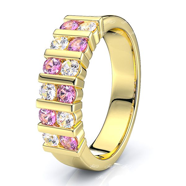 Yellow Diamond and Pink Sapphire