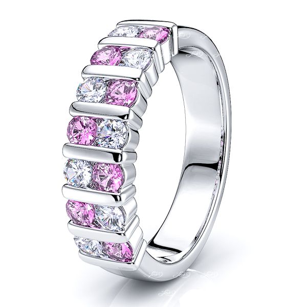 White Diamond and Pink Sapphire