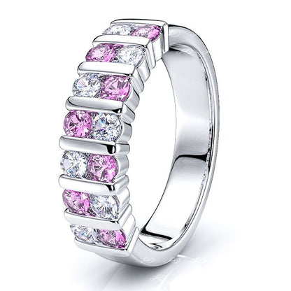 White Diamond and Pink Sapphire