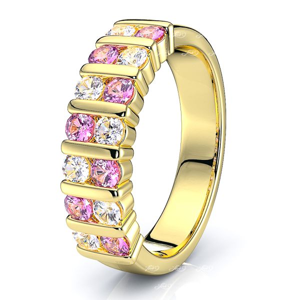 Yellow Diamond and Pink Sapphire