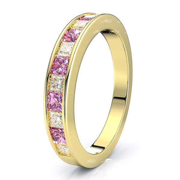 Yellow Diamond and Pink Sapphire