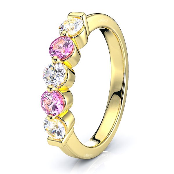 Yellow Diamond and Pink Sapphire