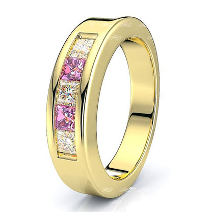 Yellow Diamond and Pink Sapphire