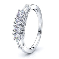 Tapered Baguette Cut Women Anniversary Wedding Ring