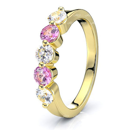 Yellow Diamond and Pink Sapphire
