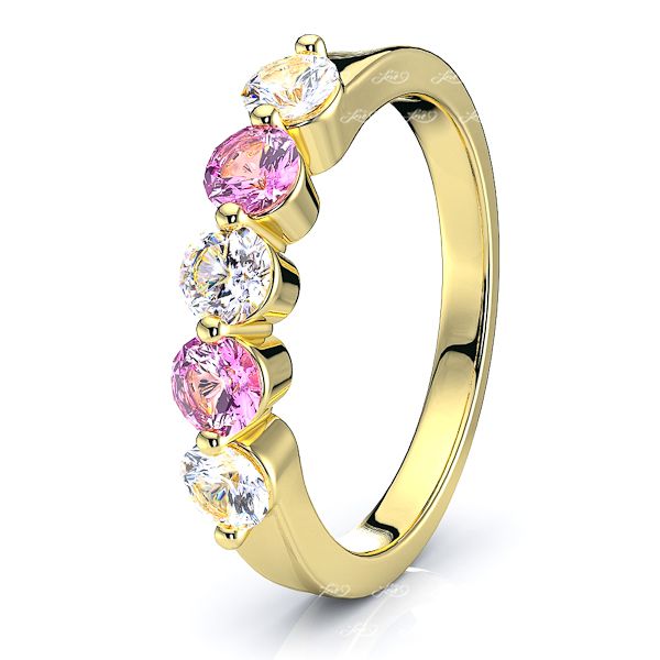 Yellow Diamond and Pink Sapphire