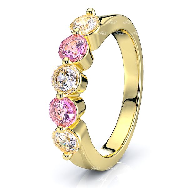 Yellow Diamond and Pink Sapphire