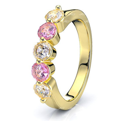 Yellow Diamond and Pink Sapphire