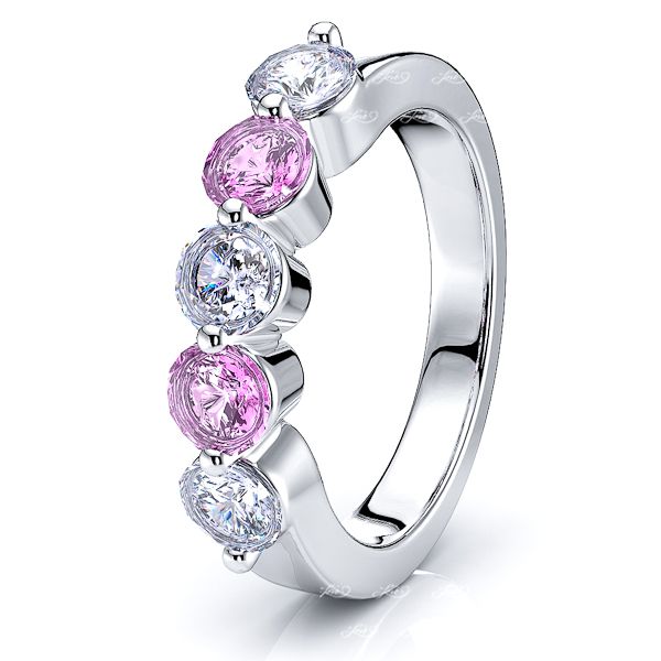 White Diamond and Pink Sapphire