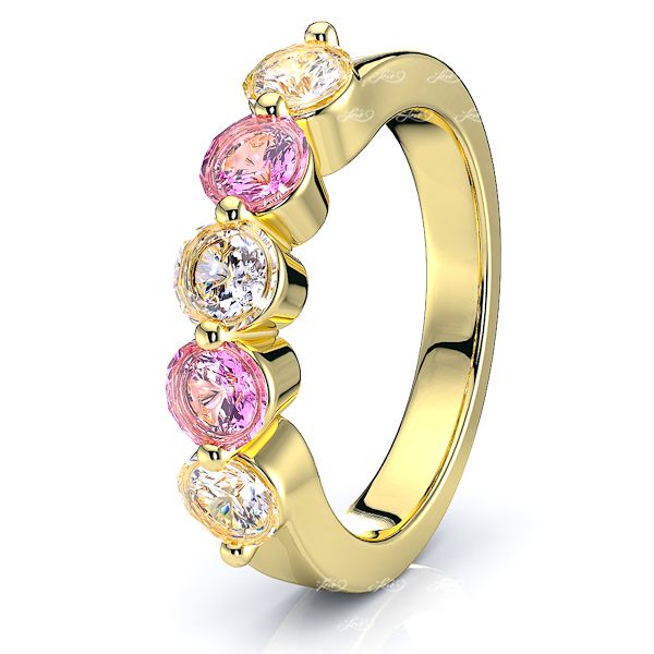Yellow Diamond and Pink Sapphire