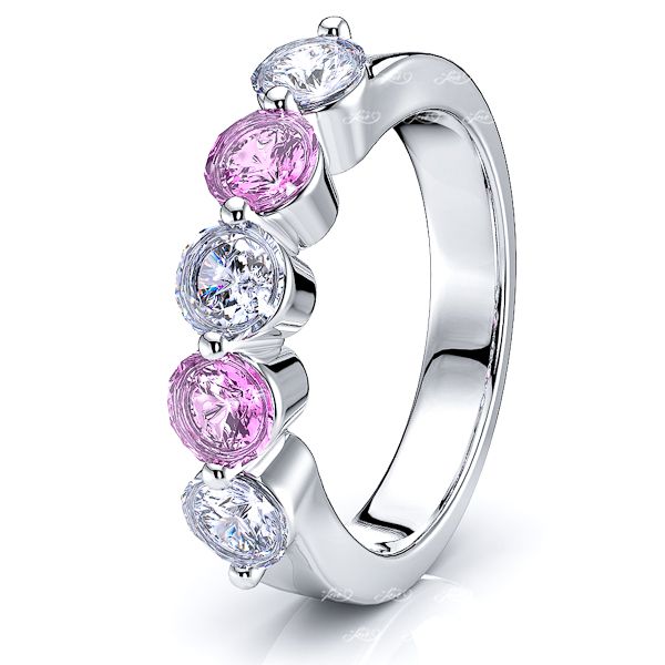 White Diamond and Pink Sapphire