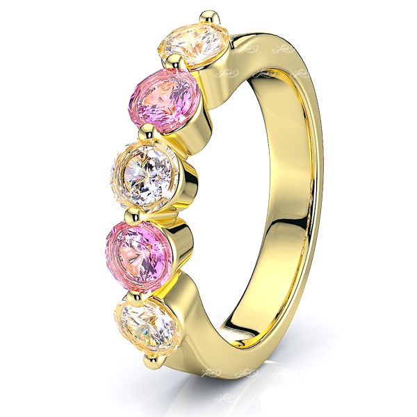 Yellow Diamond and Pink Sapphire