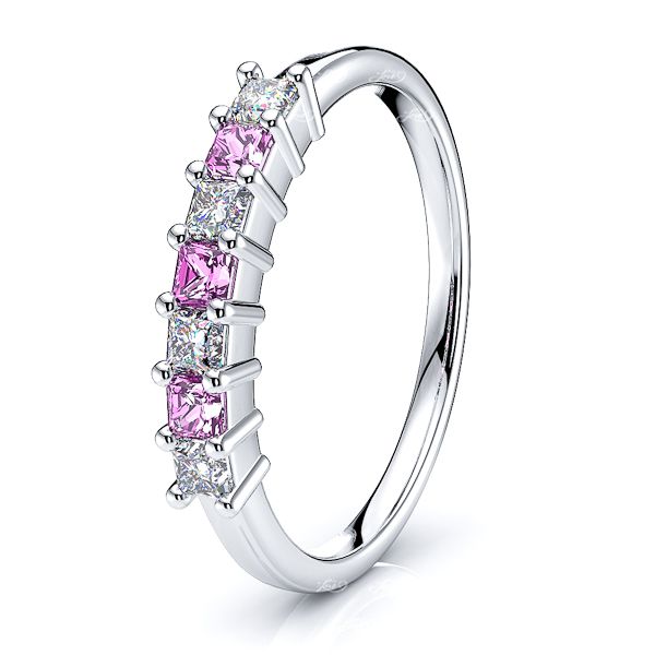 White Diamond and Pink Sapphire