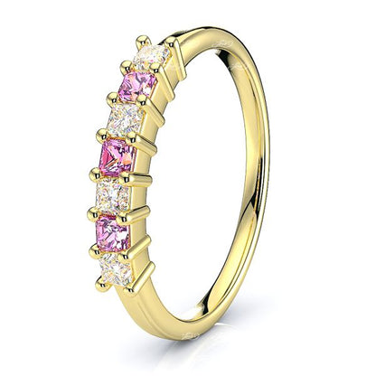 Yellow Diamond and Pink Sapphire