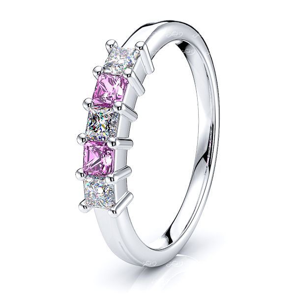White Diamond and Pink Sapphire