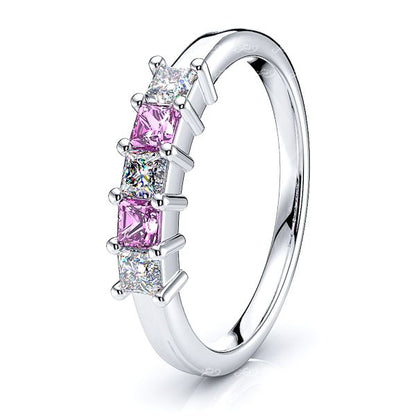 White Diamond and Pink Sapphire