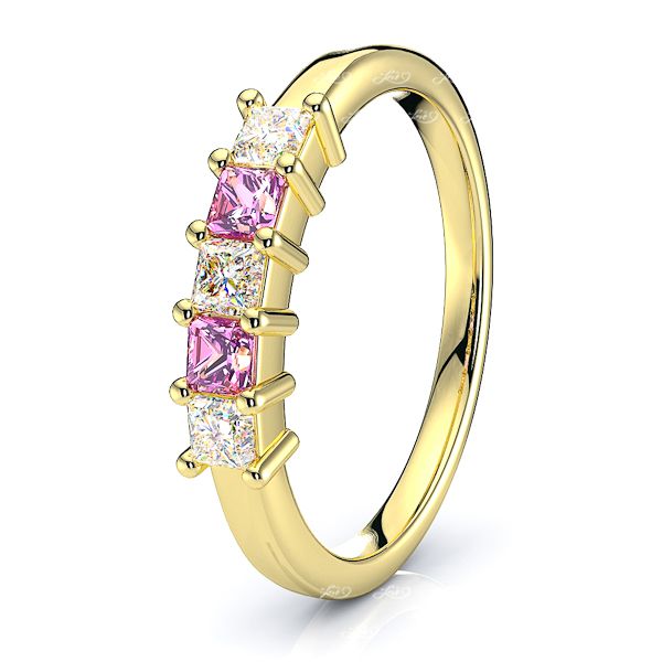Yellow Diamond and Pink Sapphire