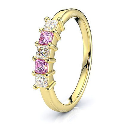Yellow Diamond and Pink Sapphire