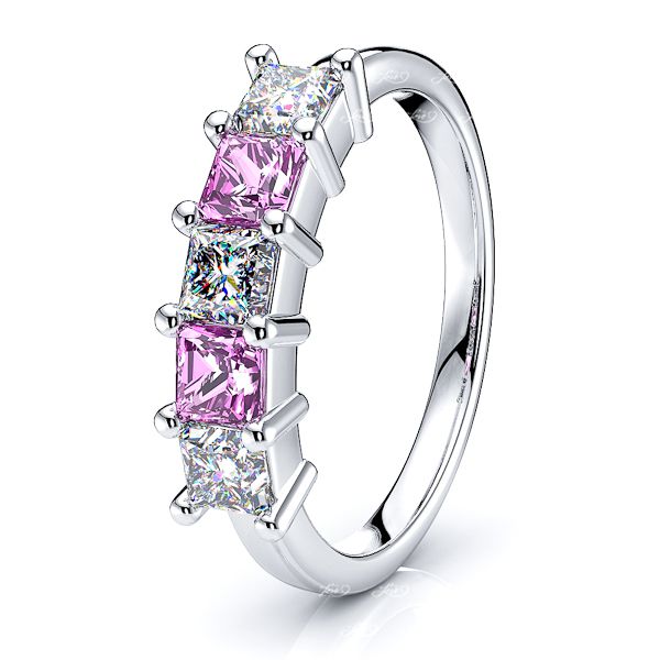 White Diamond and Pink Sapphire