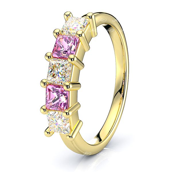 Yellow Diamond and Pink Sapphire