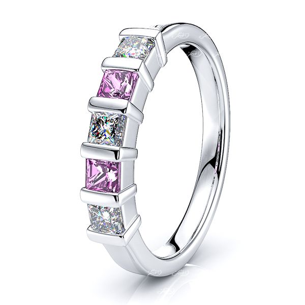White Diamond and Pink Sapphire