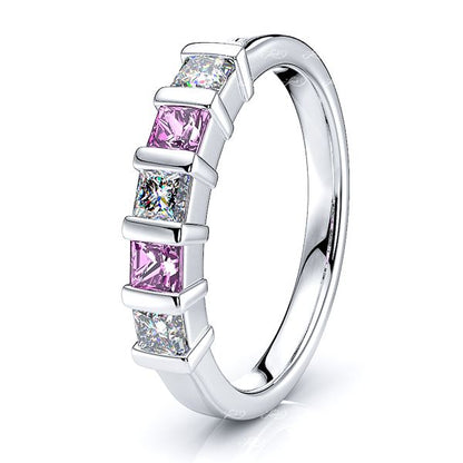 White Diamond and Pink Sapphire