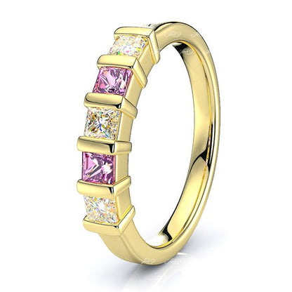 Yellow Diamond and Pink Sapphire