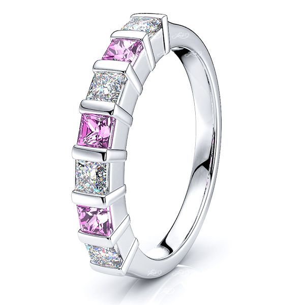 White Diamond and Pink Sapphire